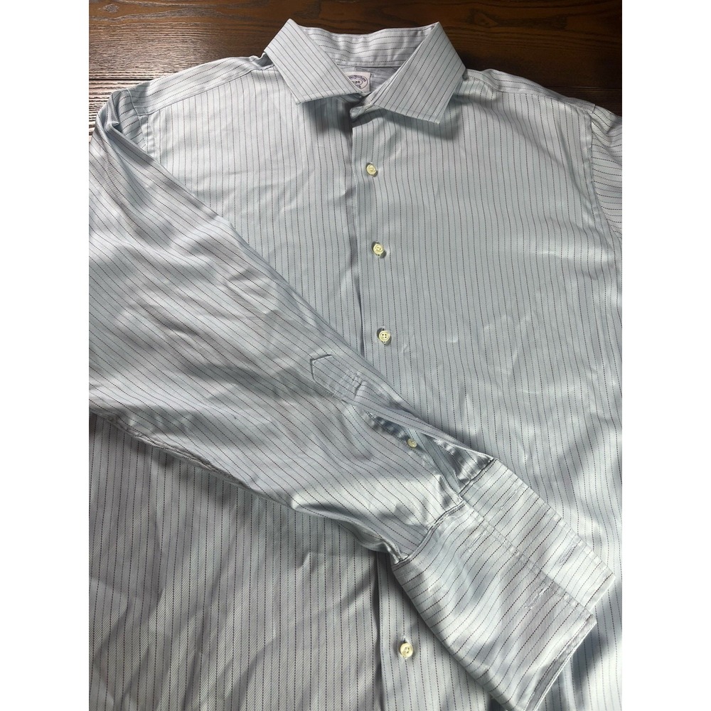 Brooks Brothers Shirt Mens 16.5 34 Stripe Button Down Made USA Cotton
